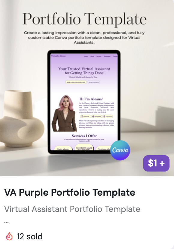 Portfolio template preview